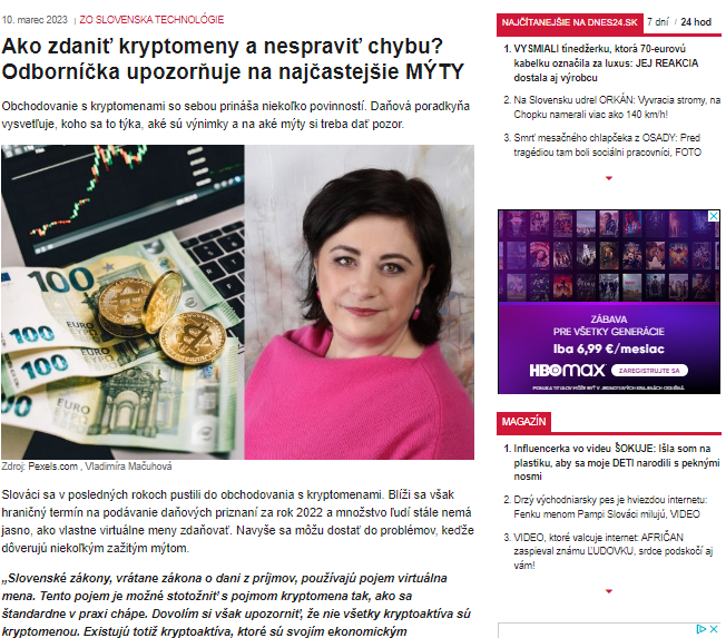 K zdaňovaniu kryptomien